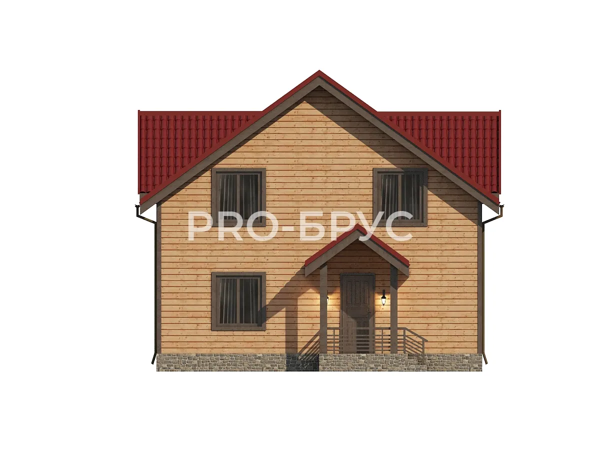 Проект дома из бруса - 9х10 - «Кострома» - 135 м² - вид сзади