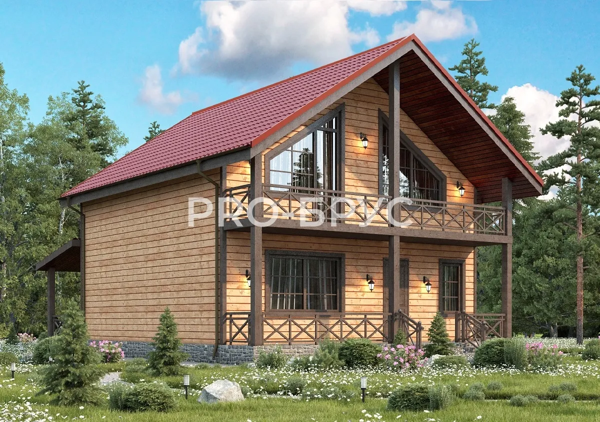 Проект дома из бруса - 9х13 - «Волгореченск» - 150 м² - главный вид