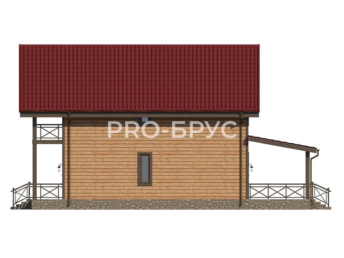 Проект дома из бруса - 9х13 - «Волгореченск» - 150 м² - вид слева