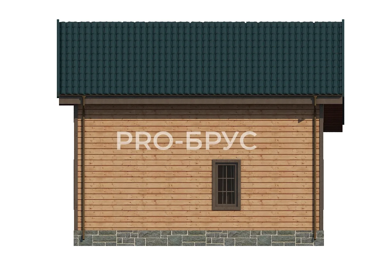 Проект дома из бруса - 6х8 - «Мантурово» - 80 м² - вид слева