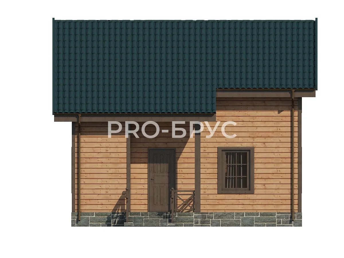 Проект дома из бруса - 6х8 - «Королёв» - 80 м² - вид справа