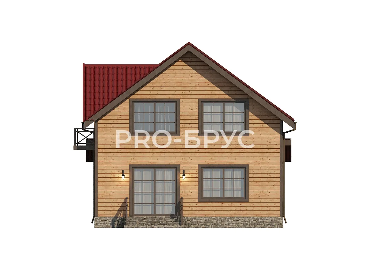 Проект дома из бруса - 8х12 - «Нерехта» - 141 м² - вид сзади