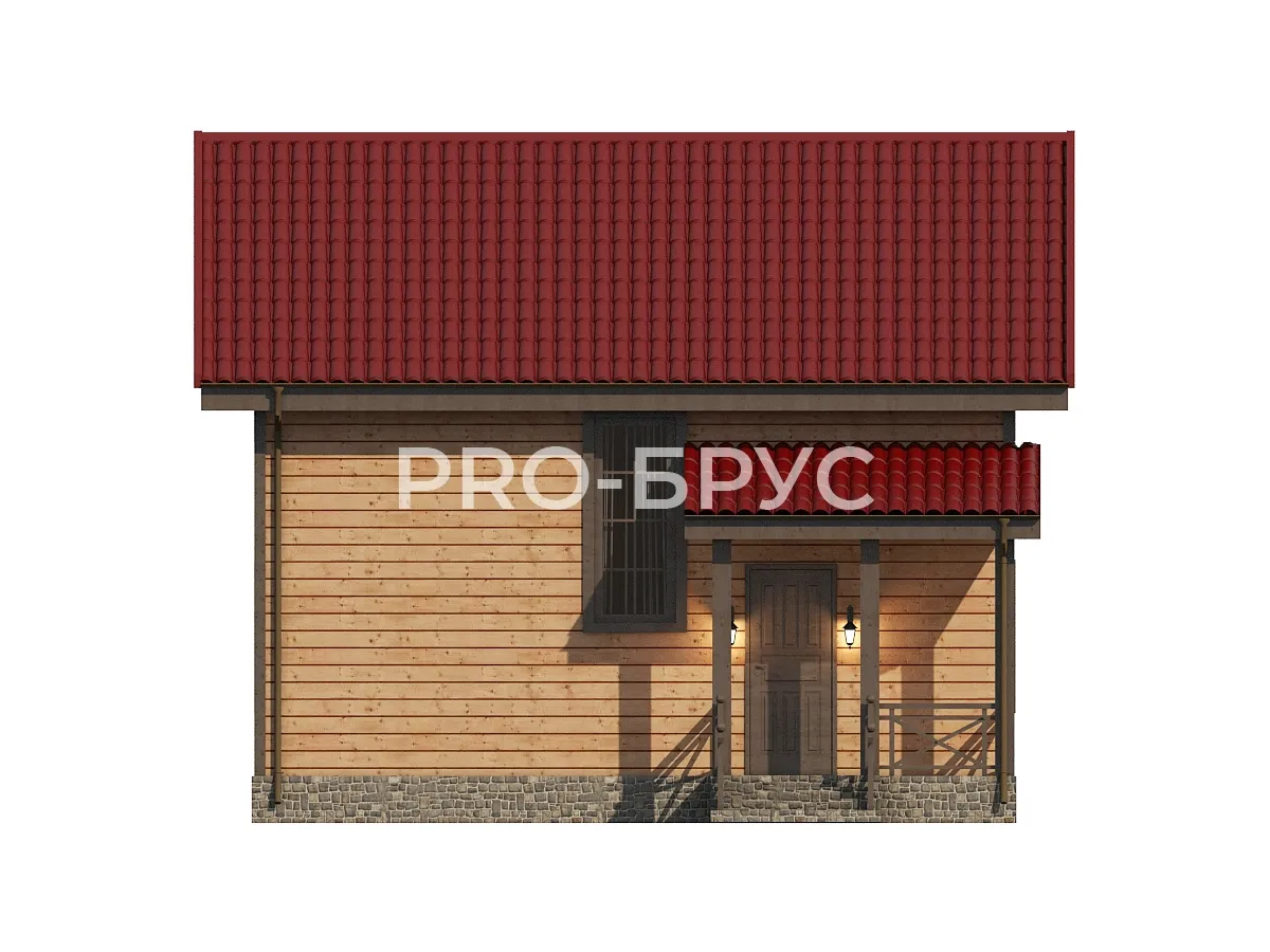 Проект дома из бруса - 8х8 - «Солигалич» - 124 м² - вид слева