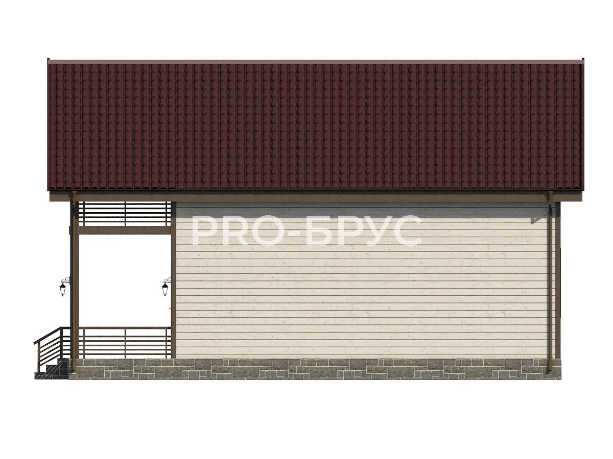 Проект дома из бруса - 9х11 - «Кологрив» - 140 м² - вид справа