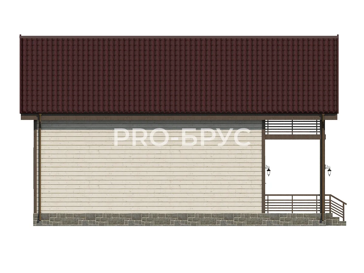 Проект дома из бруса - 9х11 - «Кологрив» - 140 м² - вид слева