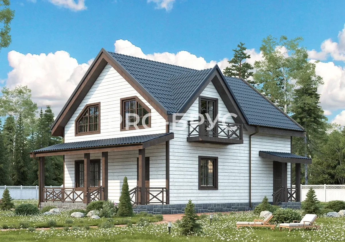 Проект дома из бруса - 10х12 - «Островское» - 175 м² - главный вид