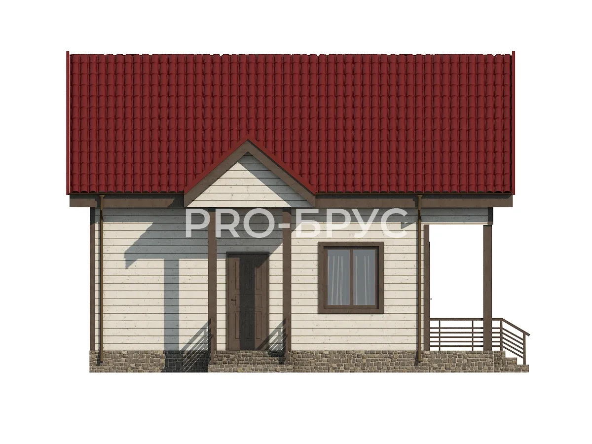 Проект дома из бруса - 8х9 - «Пыщуг» - 87 м² - вид слева