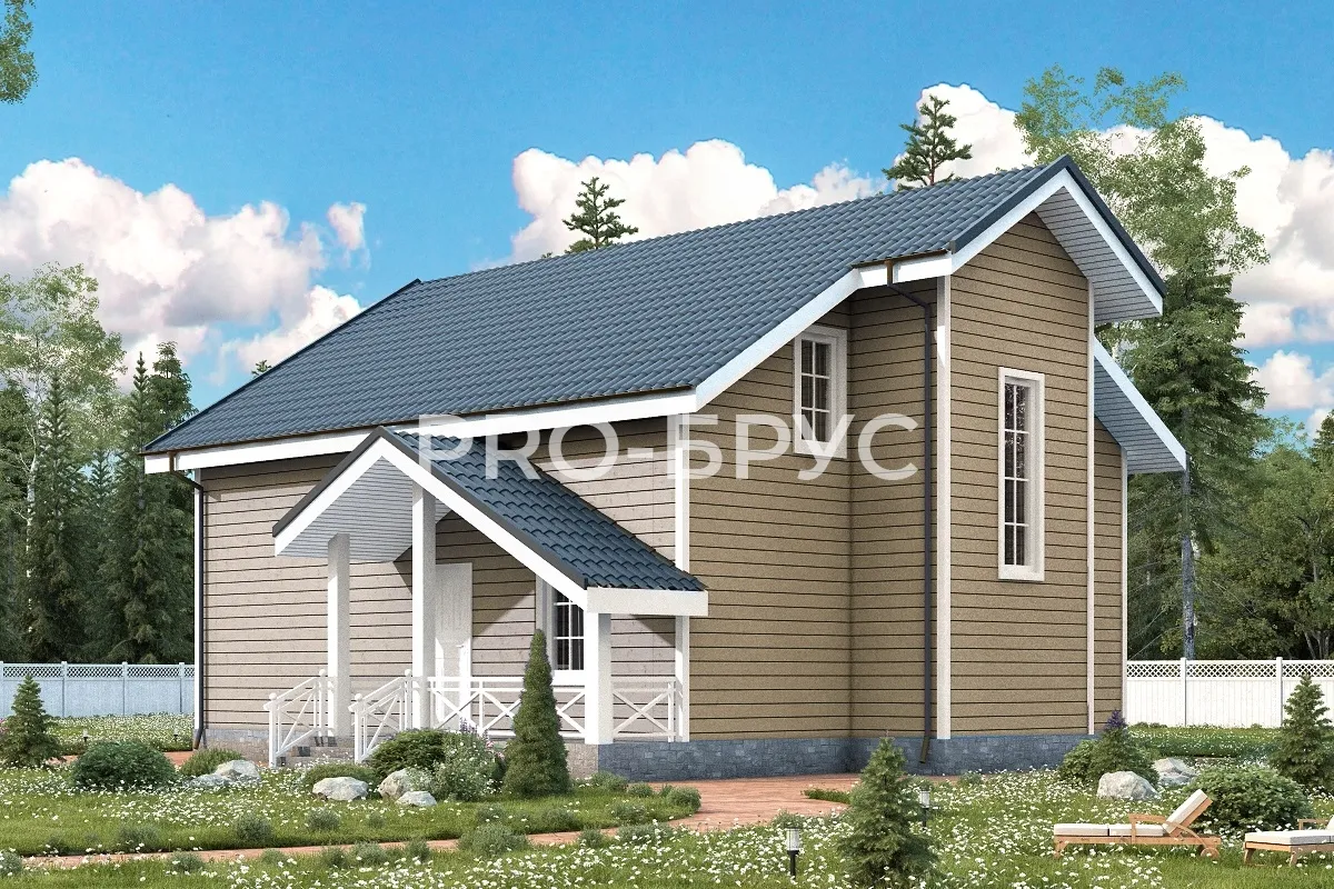 Проект дома из бруса - 11х10 - «Георгиевское» - 158 м² - главный вид