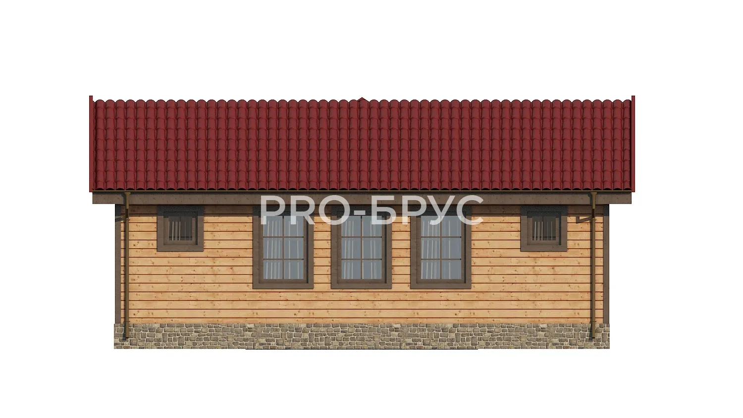 Проект дома из бруса - 7х9 - «Ступино» - 55 м² - вид сзади