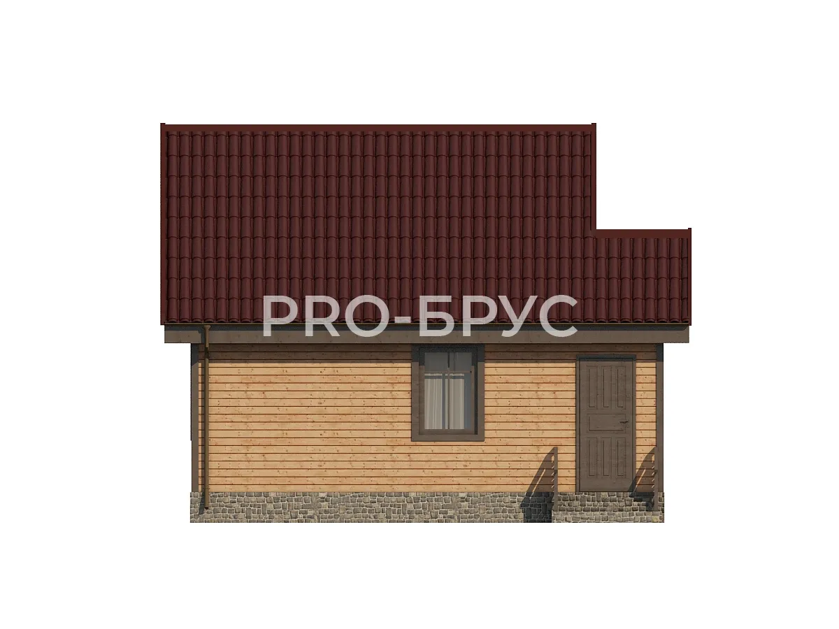 Проект дома из бруса - 5х7 - «Фрязино» - 68 м² - вид справа