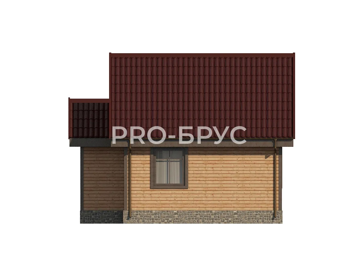 Проект дома из бруса - 5х7 - «Фрязино» - 68 м² - вид слева