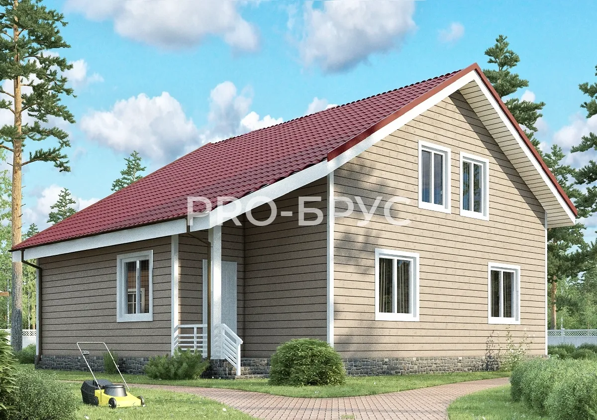 Проект дома из бруса - 10х14 - «Наро-Фоминск» - 157 м² - главный вид