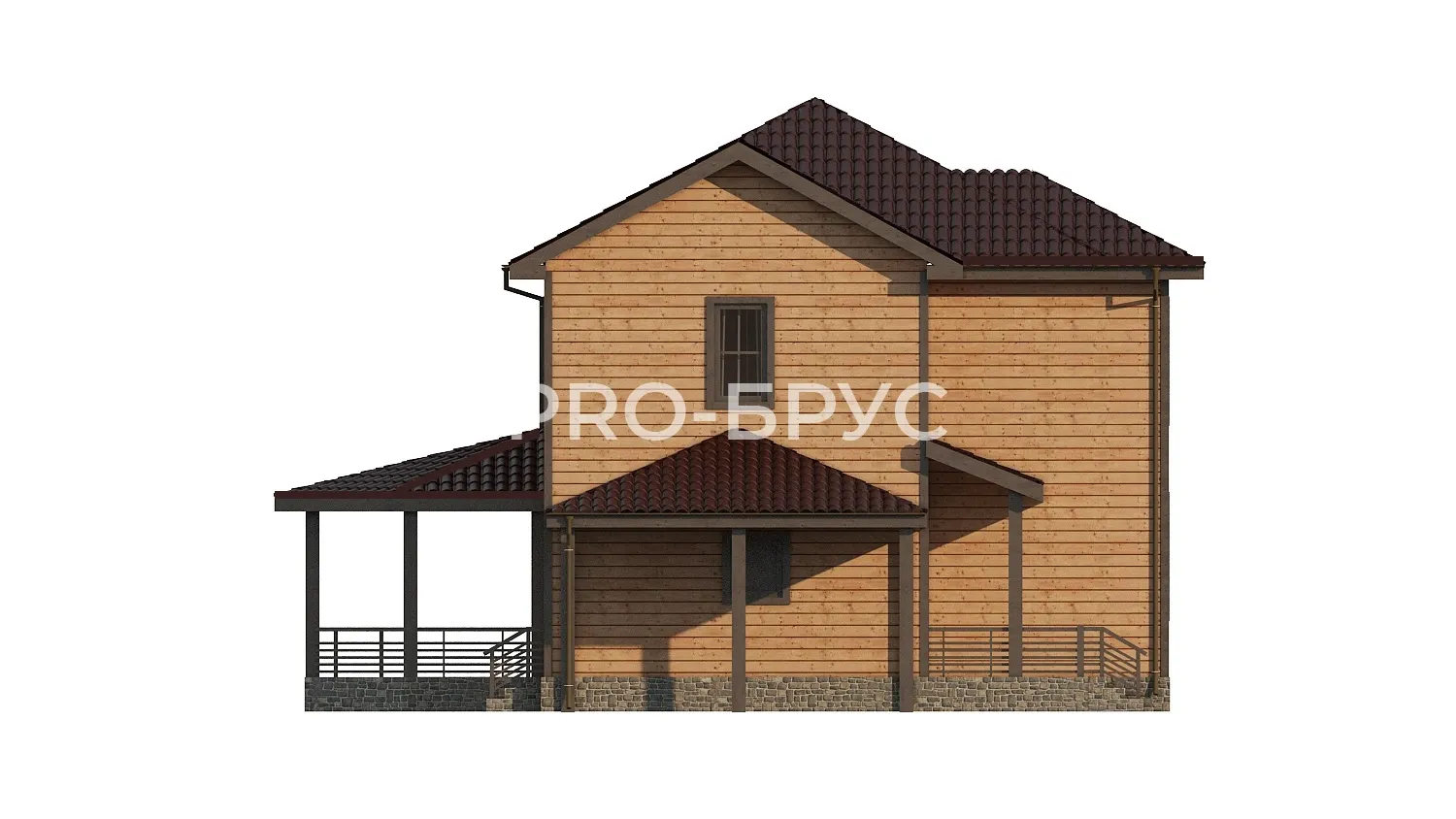 Проект дома из бруса - 9х14 - «Гридино» - 185 м² - вид справа