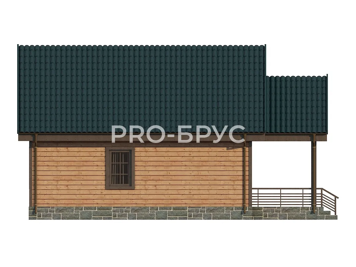 Проект дома из бруса - 9х11 - «Кузьмищи» - 100 м² - вид справа