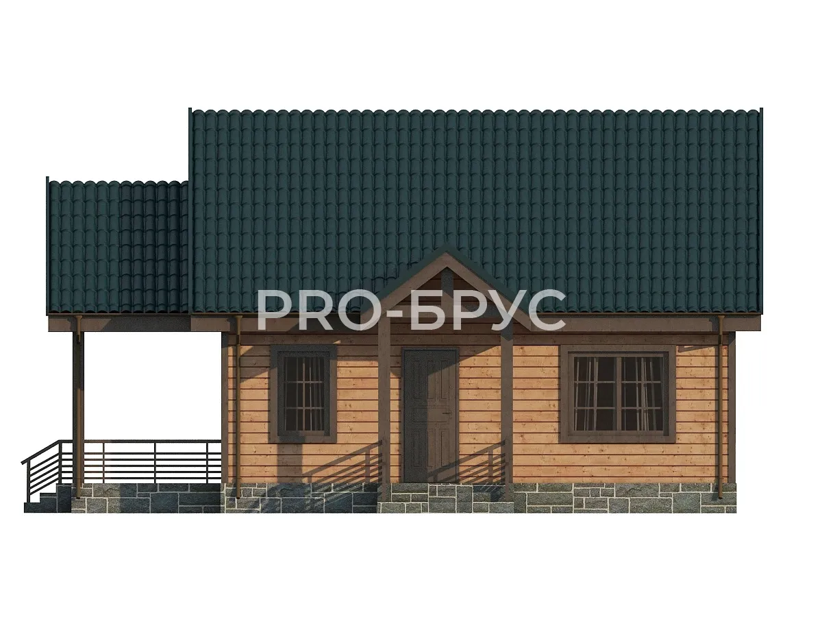 Проект дома из бруса - 9х11 - «Кузьмищи» - 100 м² - вид слева