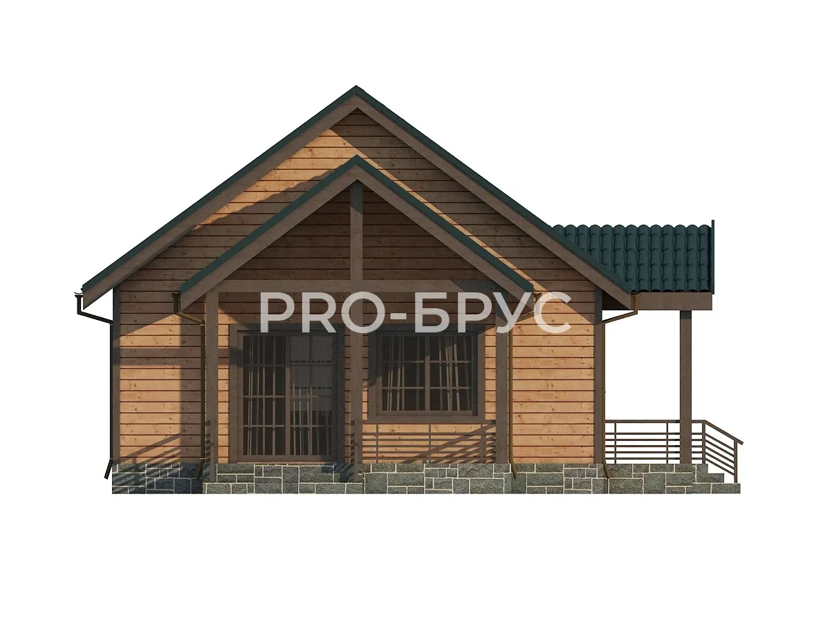 Проект дома из бруса - 9х11 - «Кузьмищи» - 100 м² - вид спереди