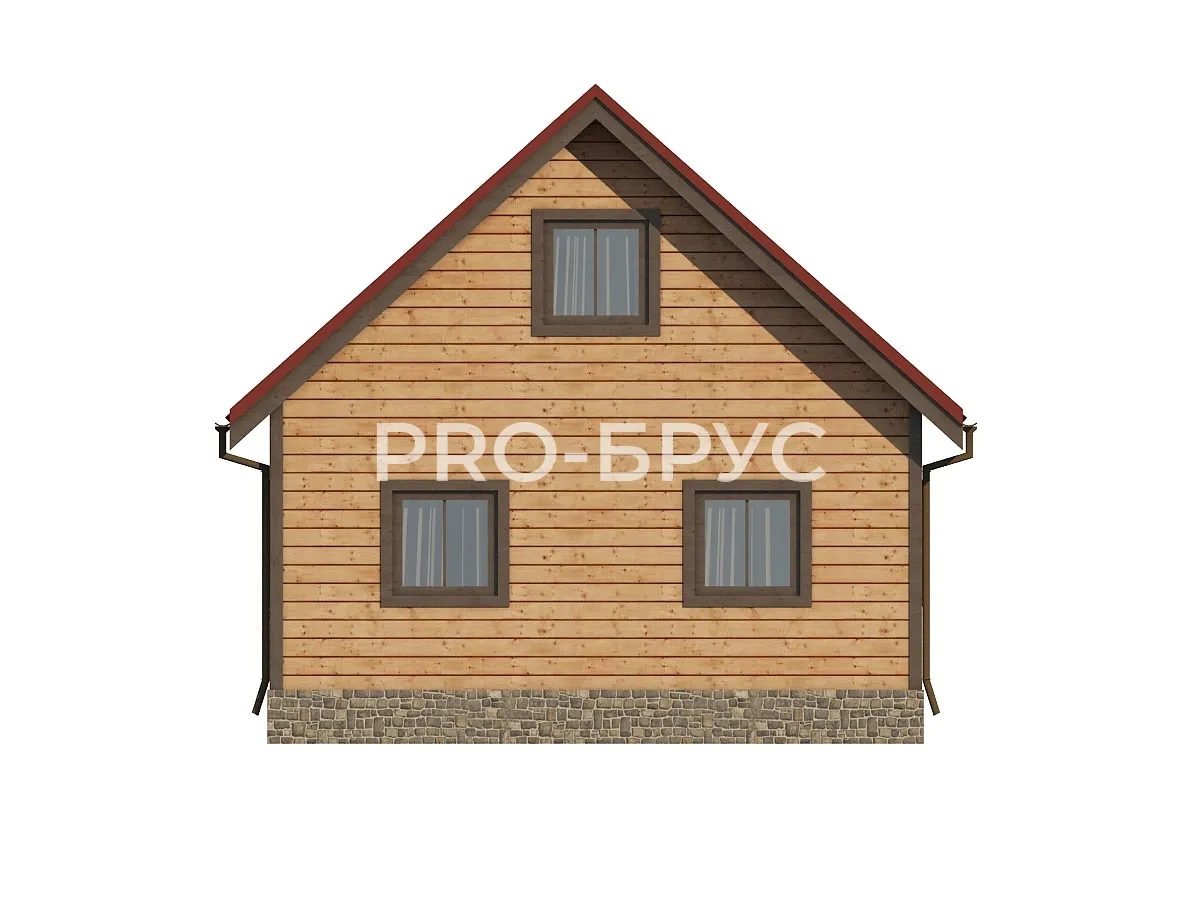 Проект дома из бруса - 6х7 - «Протвино» - 70 м² - вид сзади