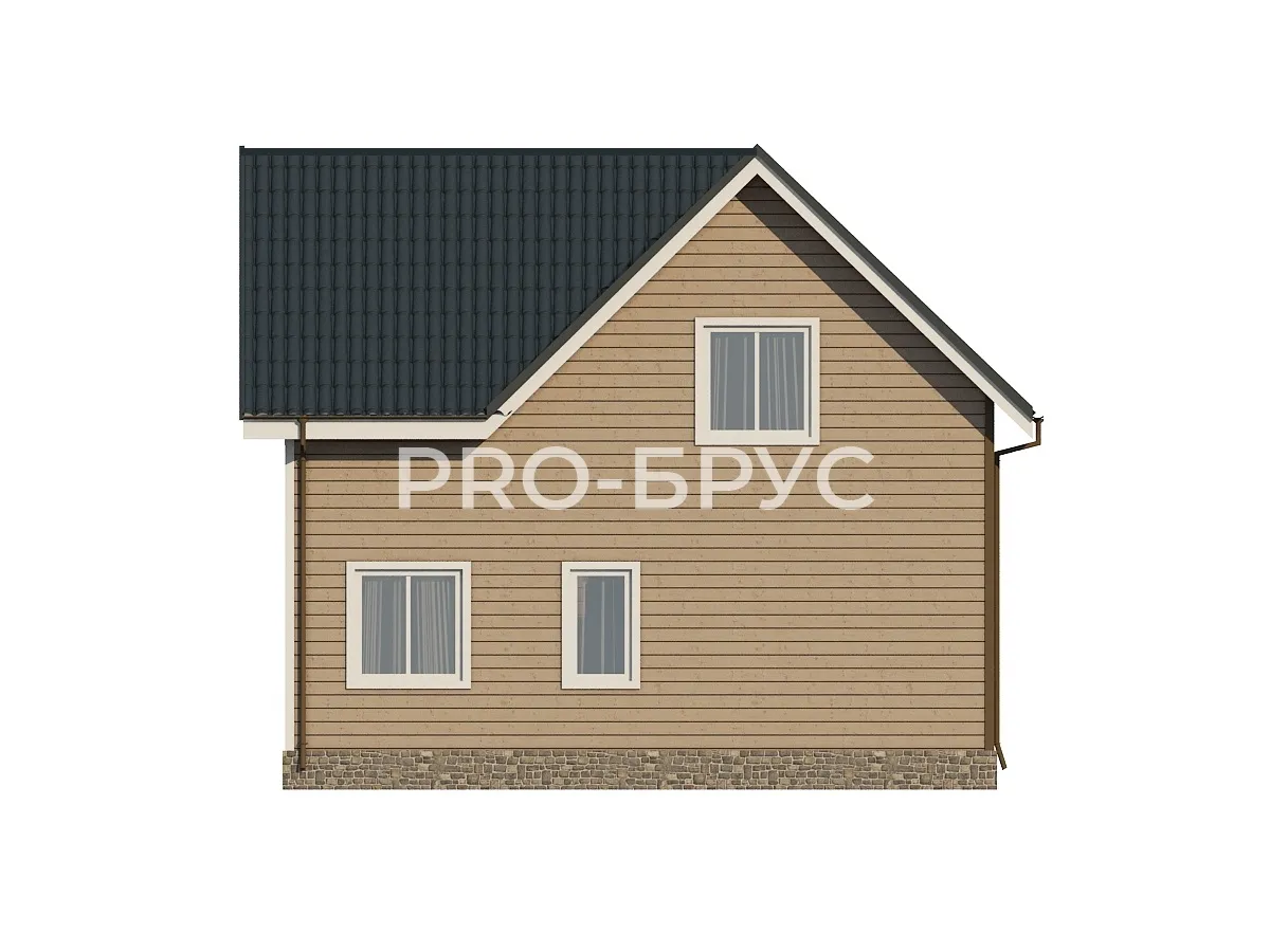 Проект дома из бруса - 9х9 - «Петрилово» - 90 м² - вид сзади