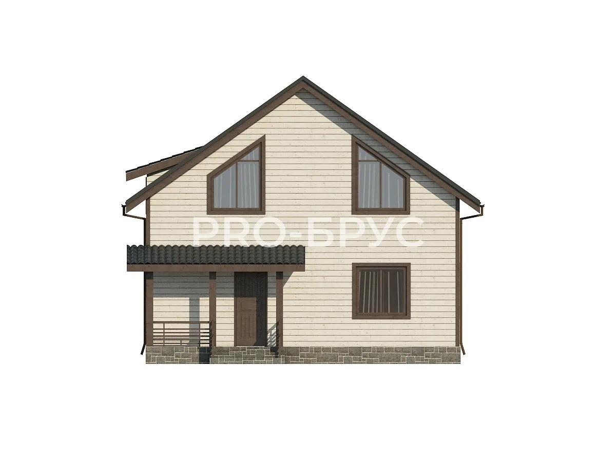 Проект дома из бруса - 9х12 - «Палкино» - 160 м² - вид сзади