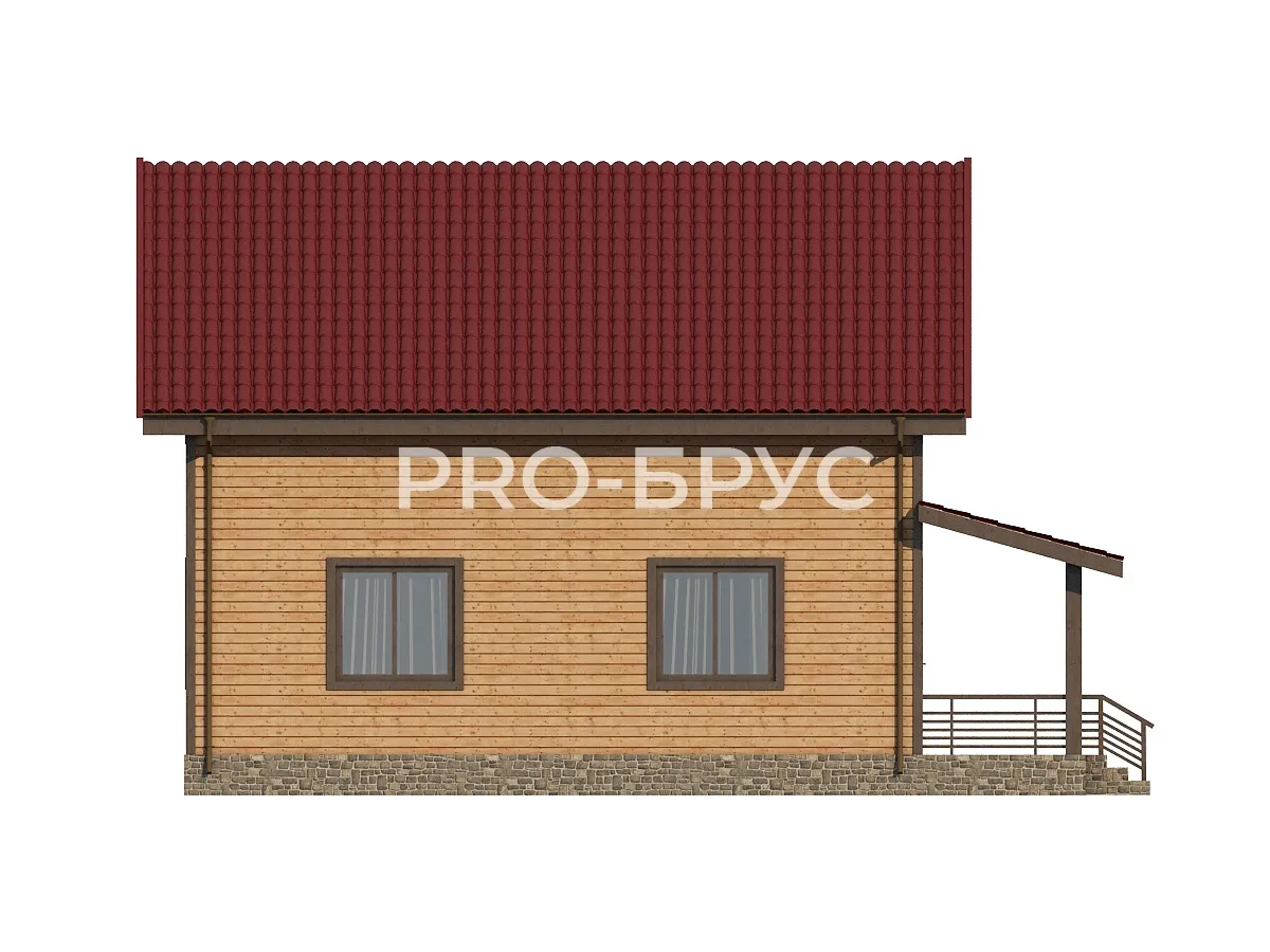 Проект дома из бруса - 9х11 - «Якимово» - 145 м² - вид слева
