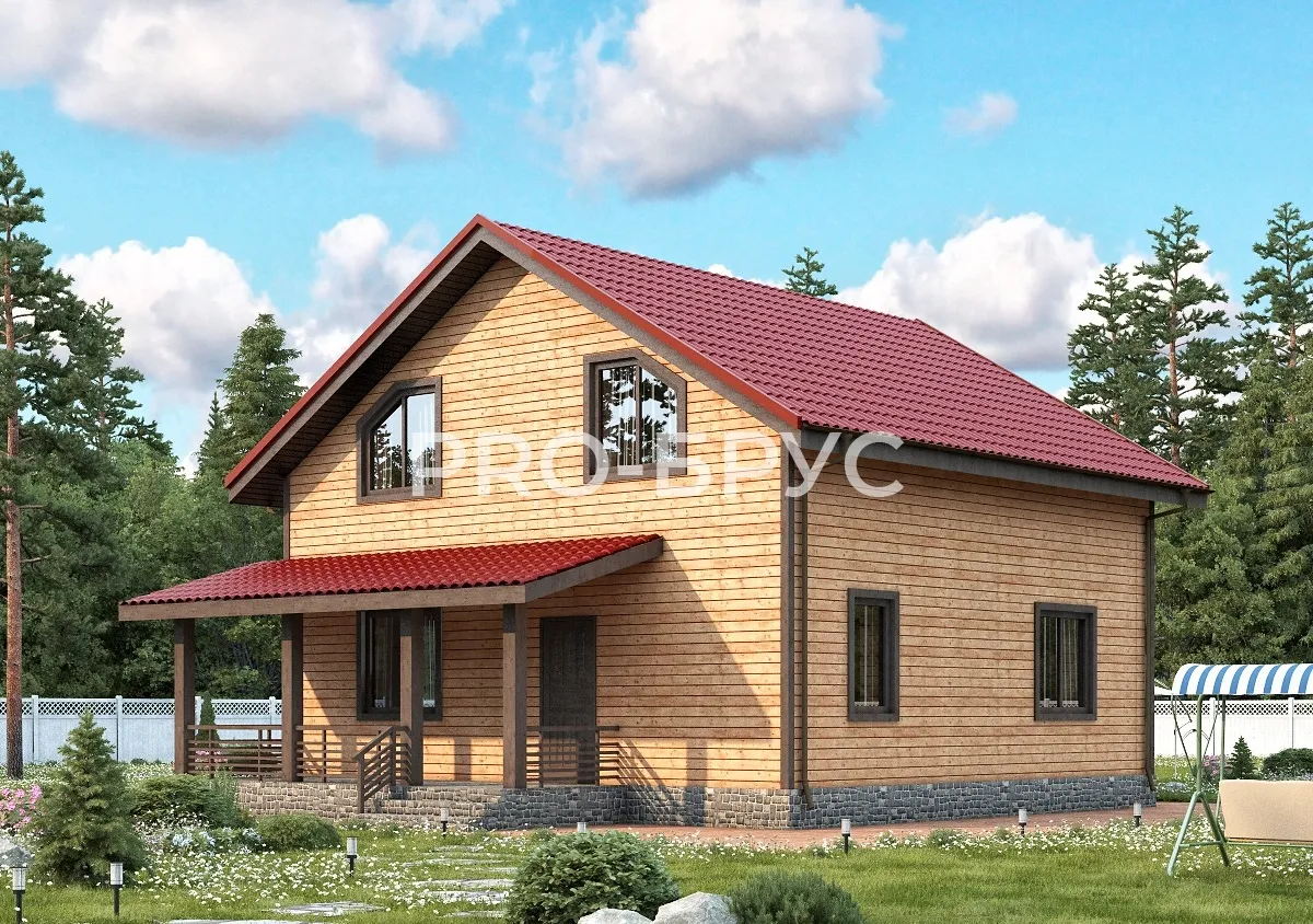 Проект дома из бруса - 9х11 - «Якимово» - 145 м² - главный вид