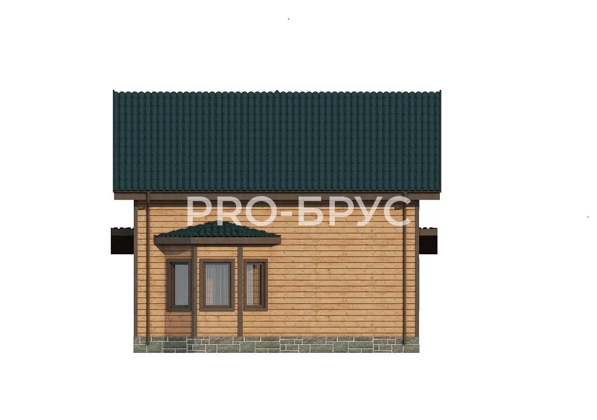 Проект дома из бруса - 8х9 - «Кузьмино» - 119 м² - вид сзади