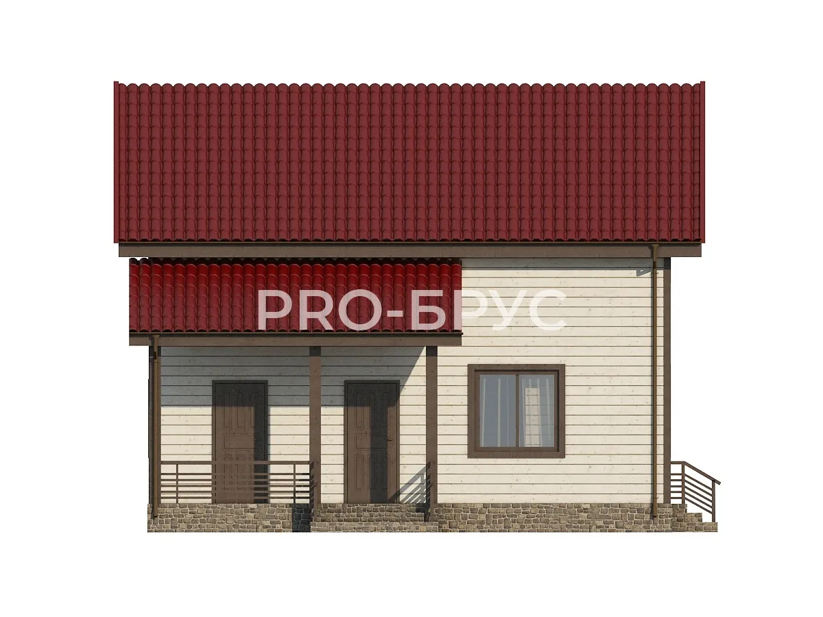 Проект дома из бруса - 9х10 - «Борщино» - 130 м² - вид слева