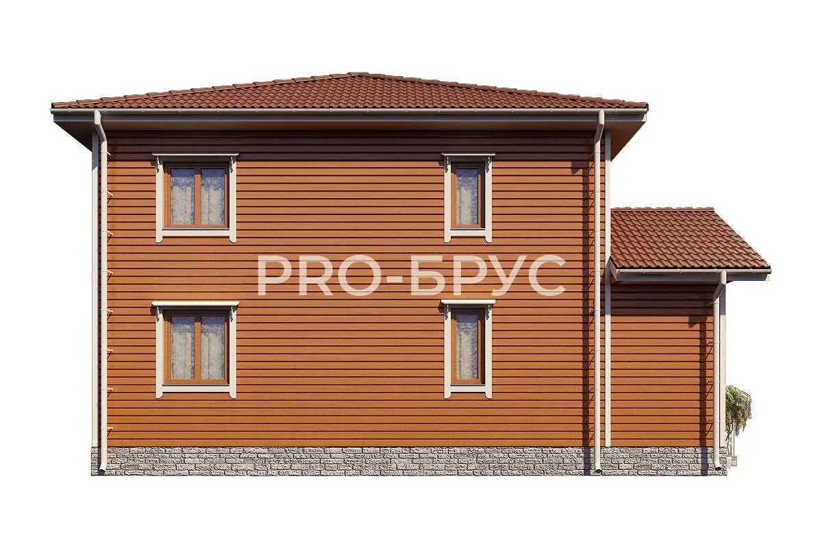 Проект дома из бруса - 10х11 - «Костенево» - 164 м² - вид справа