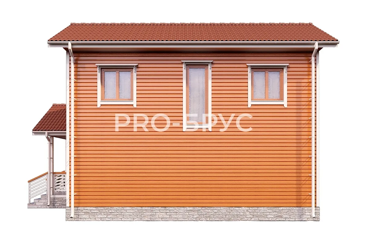 Проект дома из бруса - 10х11 - «Костенево» - 164 м² - вид слева