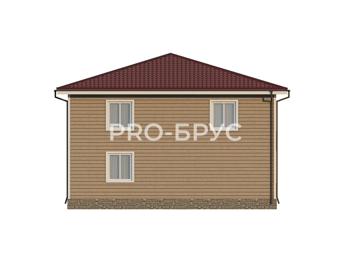 Проект дома из бруса - 10х10 - «Боровиково» - 173 м² - вид сзади