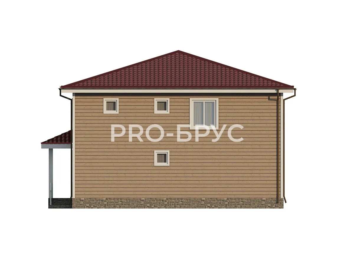 Проект дома из бруса - 10х10 - «Боровиково» - 173 м² - вид справа