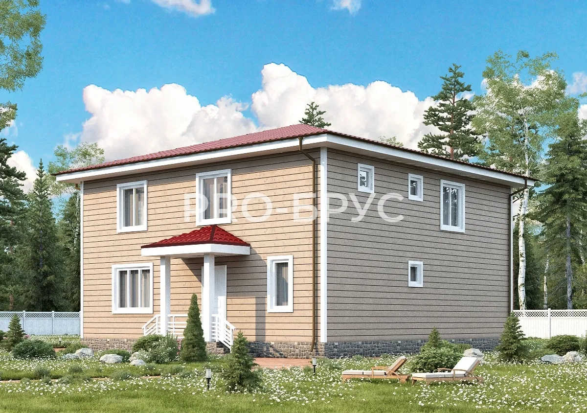 Проект дома из бруса - 10х10 - «Боровиково» - 173 м² - главный вид