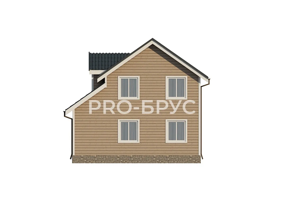 Проект дома из бруса - 8х9 - «Электрогорск» - 116 м² - вид слева