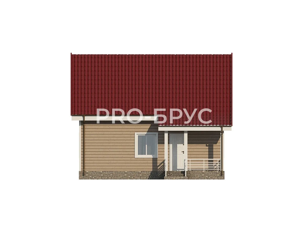 Проект дома из бруса - 8х9 - «Ликурга» - 120 м² - вид справа