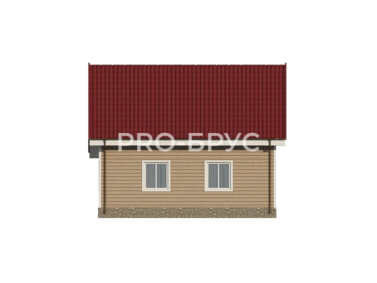 Проект дома из бруса - 8х9 - «Ашукино» - 120 м² - вид слева