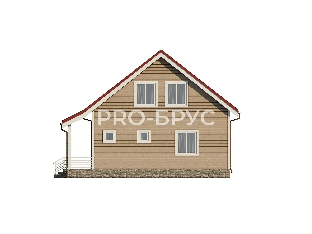 Проект дома из бруса - 8х9 - «Ашукино» - 120 м² - вид сзади