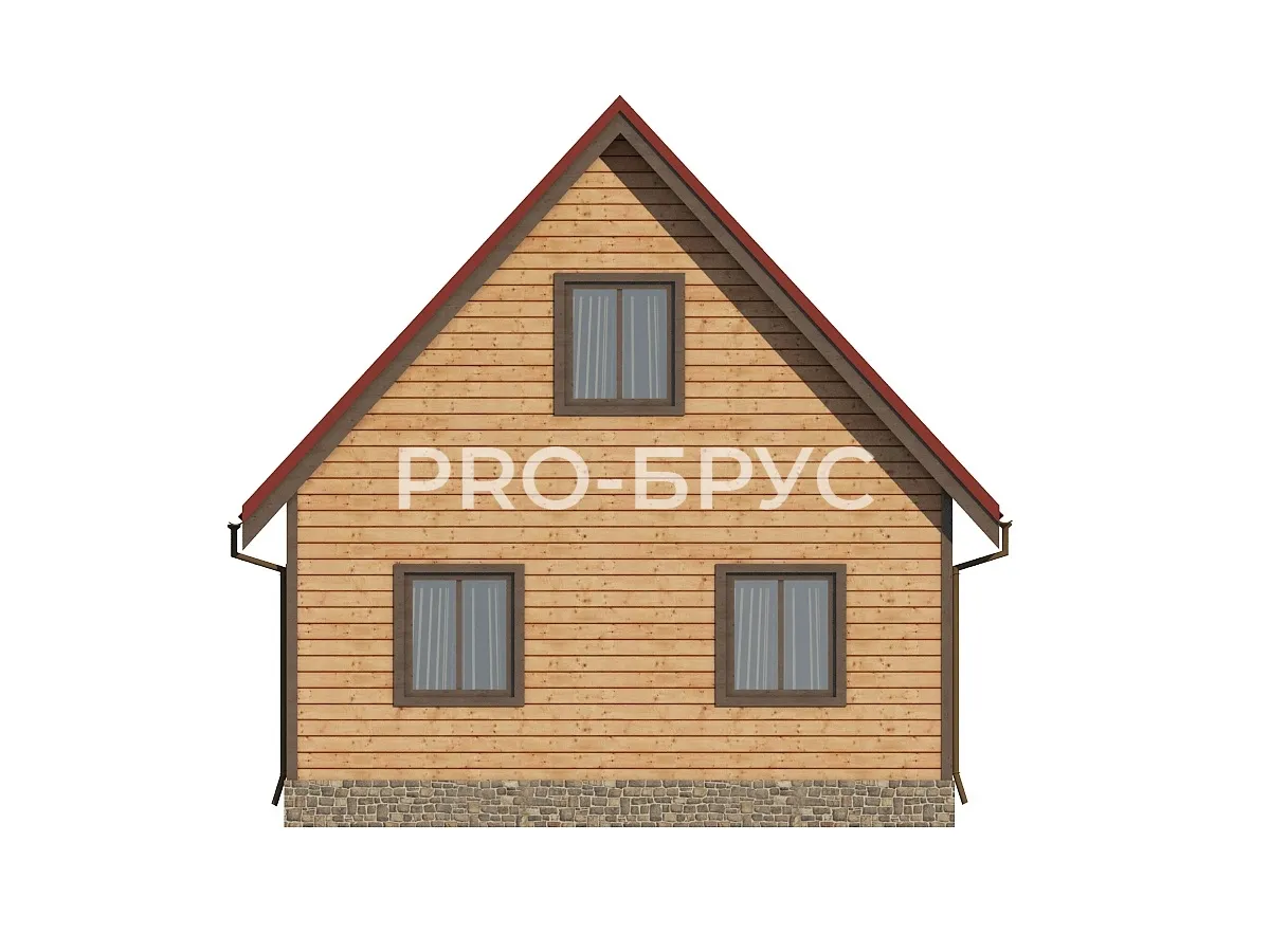 Проект дома из бруса - 7х9 - «Кренево» - 100 м² - вид сзади