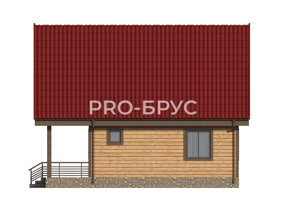 Проект дома из бруса - 7х9 - «Кренево» - 100 м² - вид справа