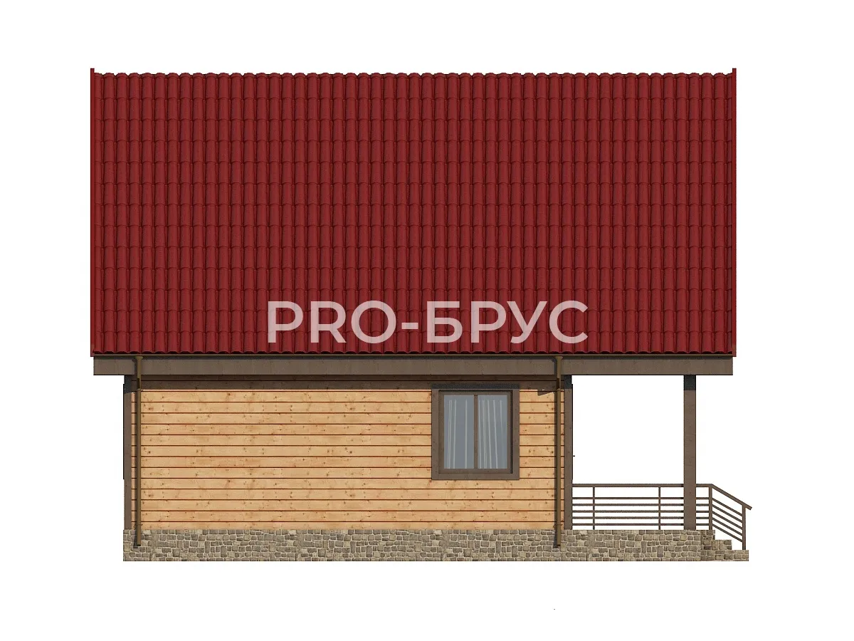 Проект дома из бруса - 7х9 - «Кренево» - 100 м² - вид слева