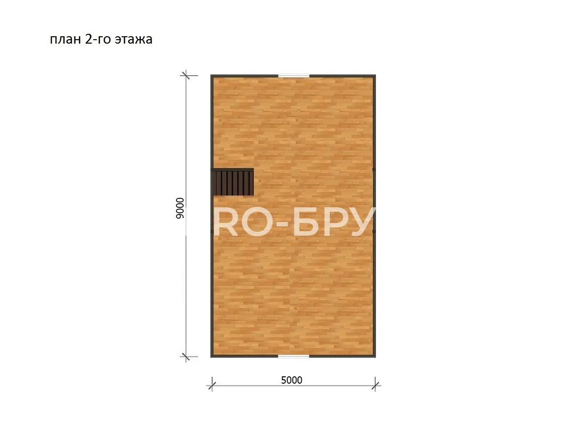 Проект дома из бруса - 7х9 - «Белоозёрский» - 100 м² - планировка второго этажа