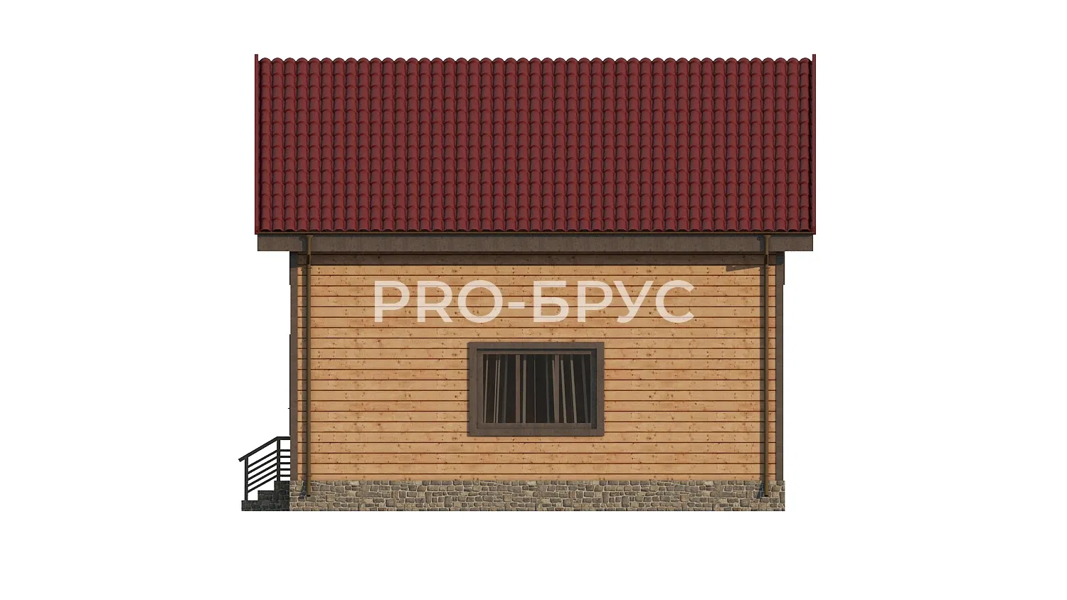 Проект дома из бруса - 8х8 - «Богородское» - 116 м² - вид слева