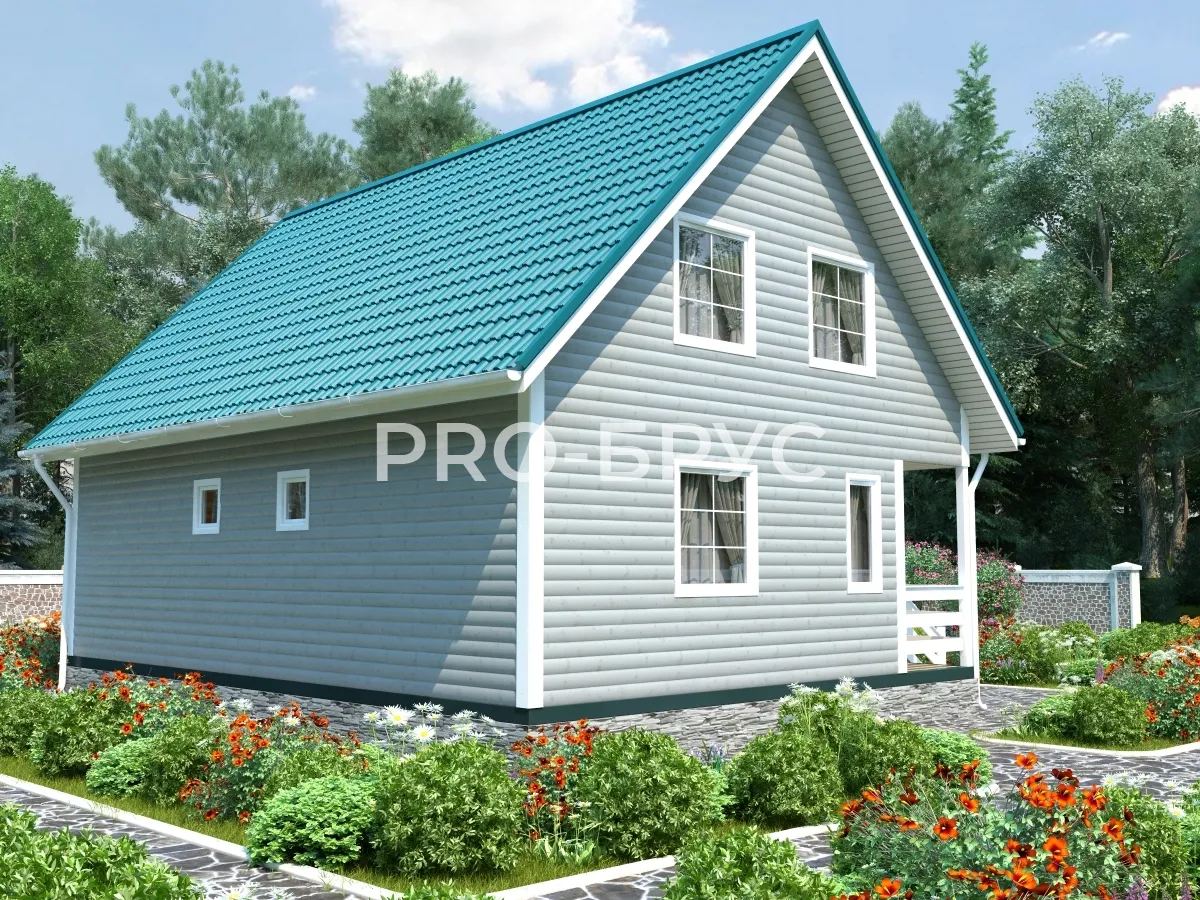 Проект дома из бруса - 7х10 - «Зарубино» - 138 м² - вид слева
