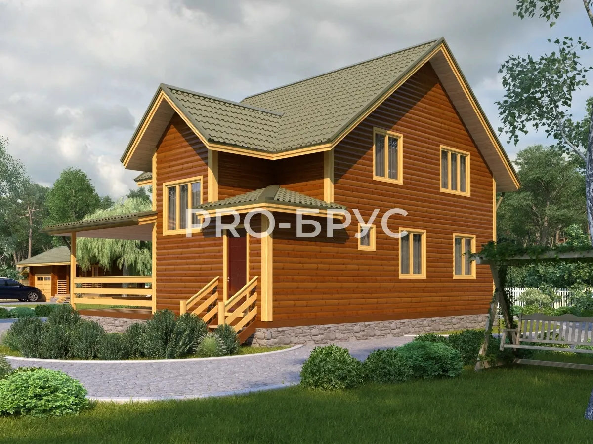 Проект дома из бруса - 9х10 - «Сидорово» - 129 м² - вид сзади