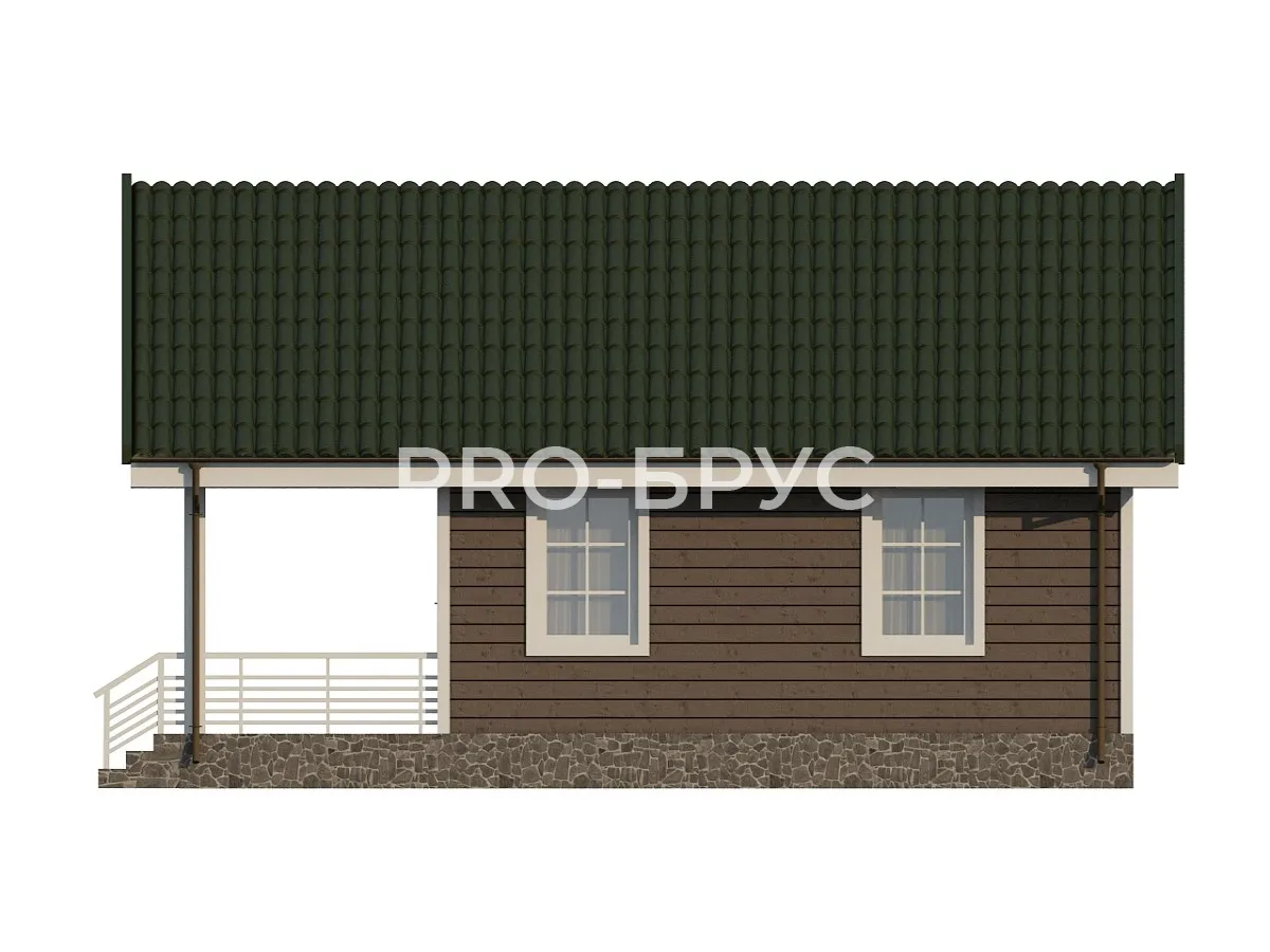 Проект дома из бруса - 6х9 - «Толтуново» - 50 м² - вид справа