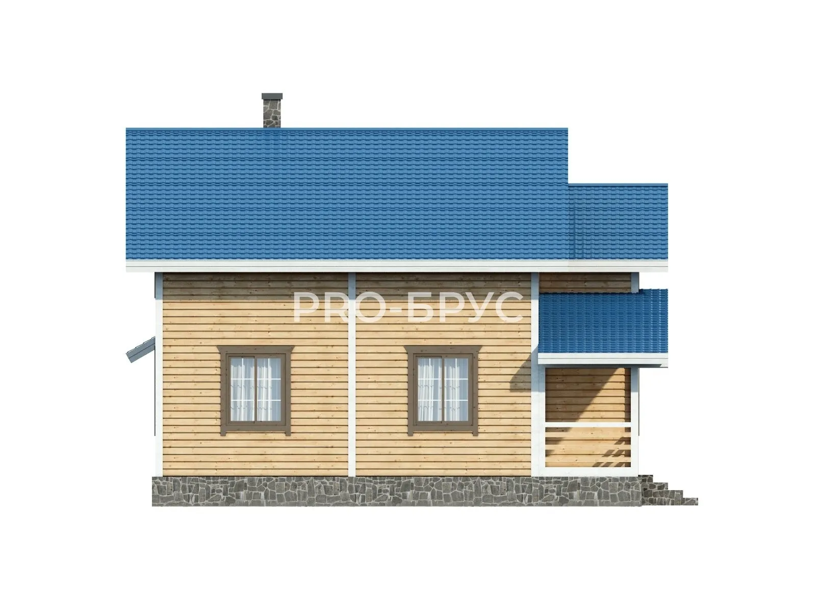 Проект дома из бруса - 9х10 - «Сумароково» - 137 м² - вид слева