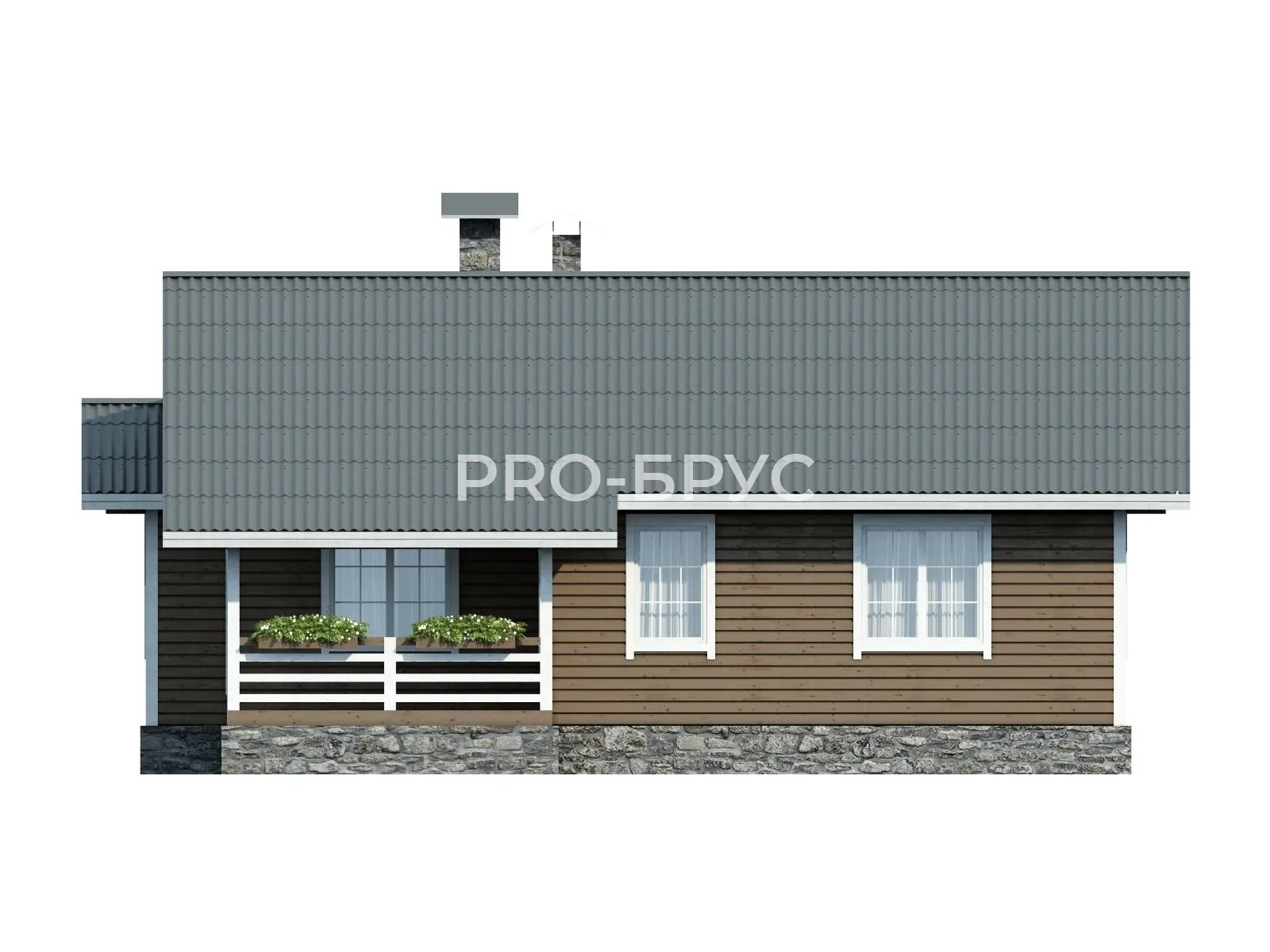 Проект дома из бруса - 11х12 - «Ильинский» - 106 м² - вид слева