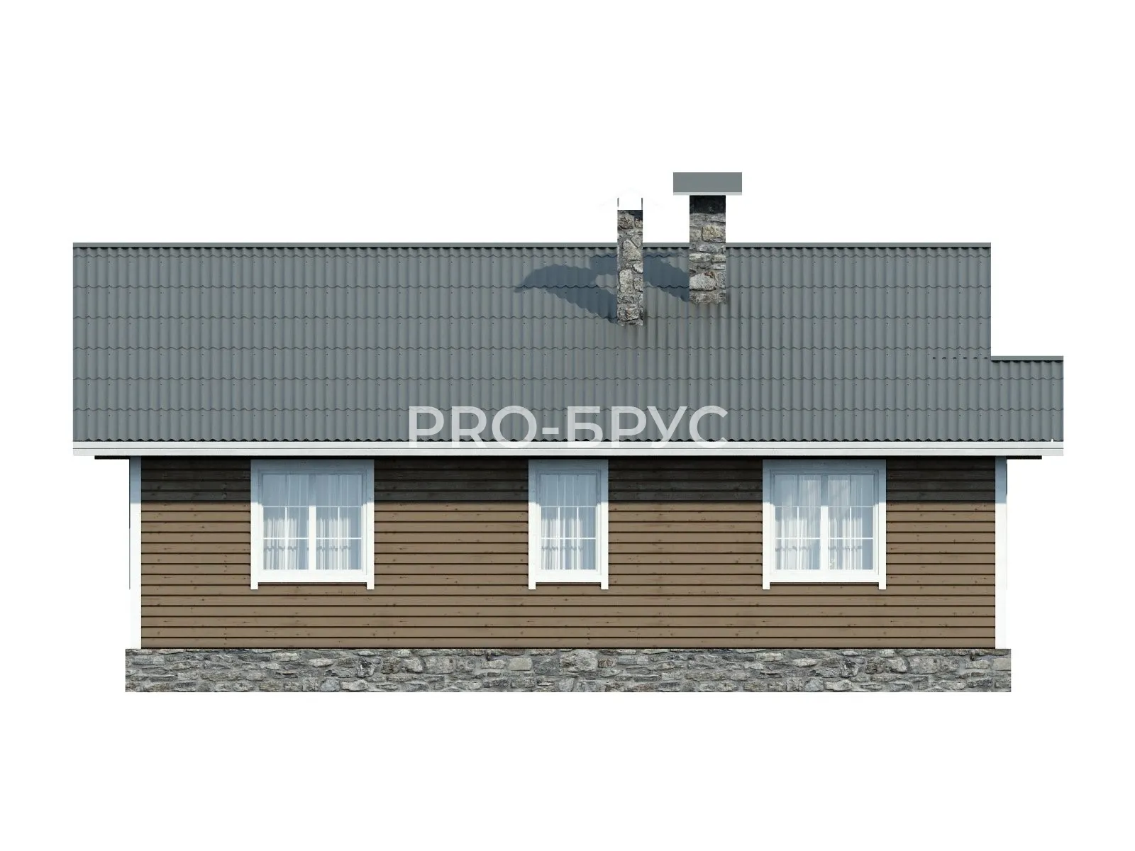 Проект дома из бруса - 11х12 - «Сотниково» - 106 м² - вид справа