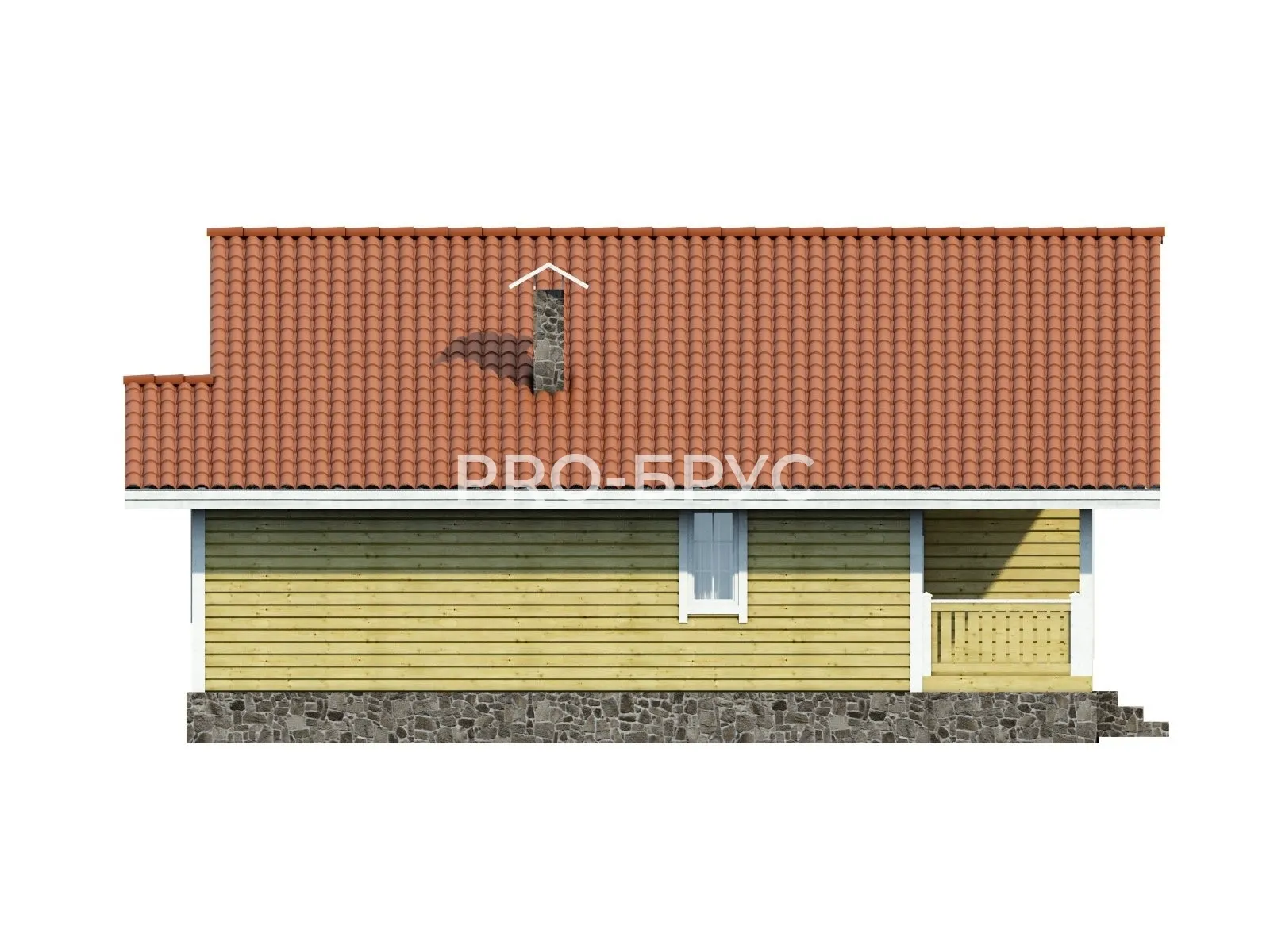 Проект дома из бруса - 10х10 - «Курьяново» - 88 м² - вид слева