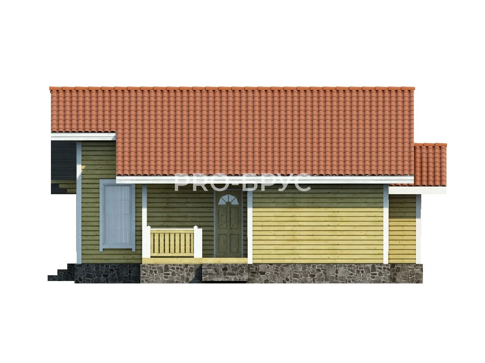 Проект дома из бруса - 10х10 - «Калининец» - 88 м² - вид справа