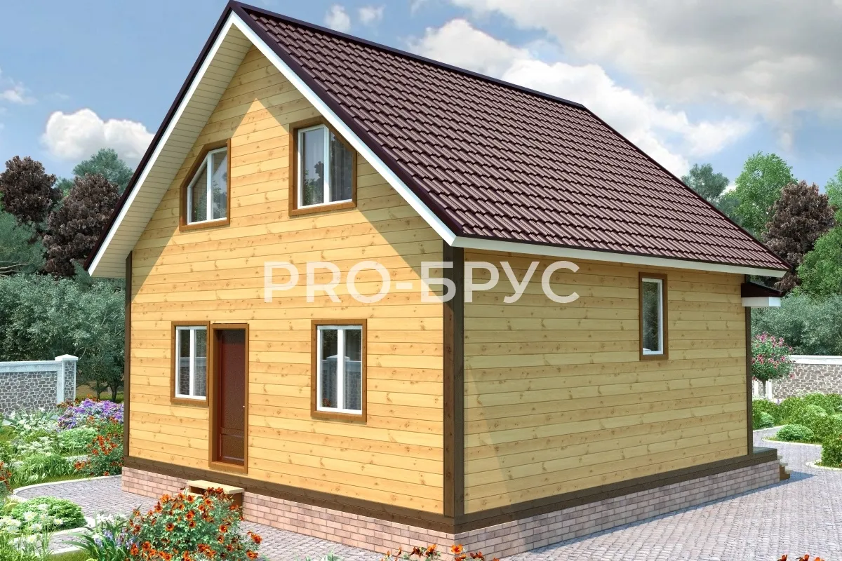 Проект дома из бруса - 7х8 - «Рождествено» - 97 м² - вид сзади